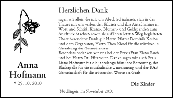 Anzeige von Anna Hofmann von MGO