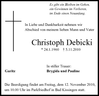 Anzeige von Christoph Debicki von MGO