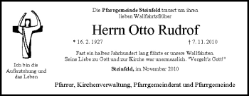 Anzeige von Otto Rudrof von MGO