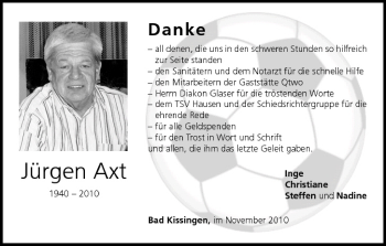 Anzeige von Jürgen Axt von MGO