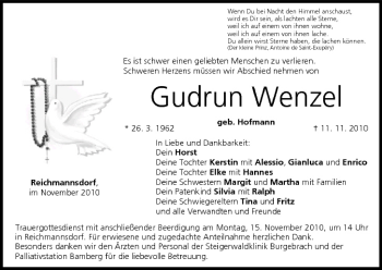 Anzeige von Gudrun Wenzel von MGO