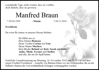 Anzeige von Manfred Braun von MGO