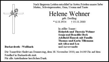Anzeige von Helene Wehner von MGO