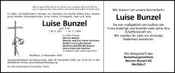 Anzeige von Luise Bunzel von MGO