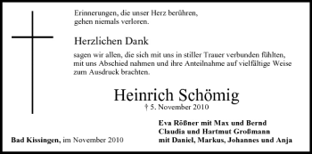 Anzeige von Heinrich Schömig von MGO