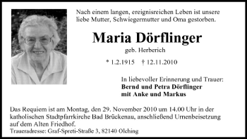 Anzeige von Maria Dörflinger von MGO