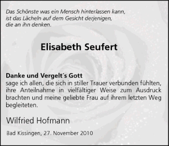 Anzeige von Elisabeth Seufert von MGO