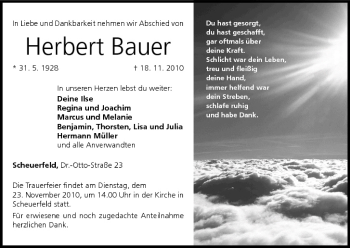 Anzeige von Herbert Bauer von MGO