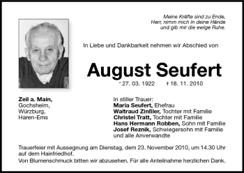 Anzeige von August Seufert von MGO