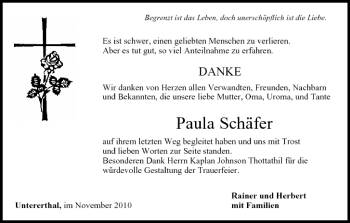 Anzeige von Paula Schäfer von MGO