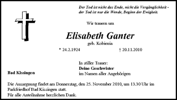 Anzeige von Elisabeth Ganter von MGO