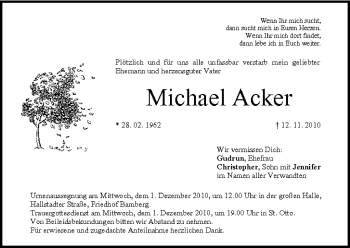 Anzeige von Michael Acker von MGO