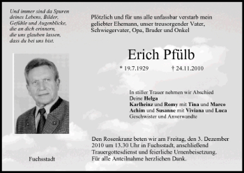 Anzeige von Erich Pfülb von MGO