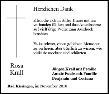 Anzeige von Rosa Krall von MGO
