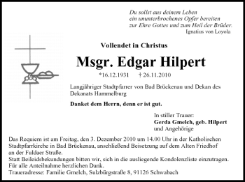 Anzeige von Edgar Hapert von MGO
