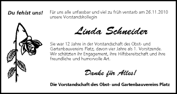Anzeige von Linda Schneider von MGO