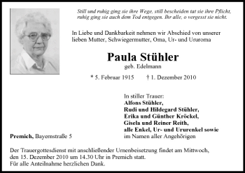 Anzeige von Paula Stühler von MGO