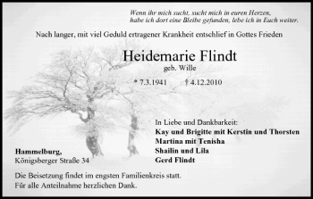 Anzeige von Heidemarie Flindt von MGO
