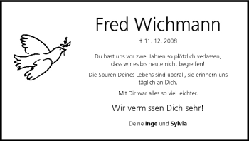 Anzeige von Fred Wichmann von MGO