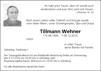 Anzeige von Tillmann Wehner von MGO