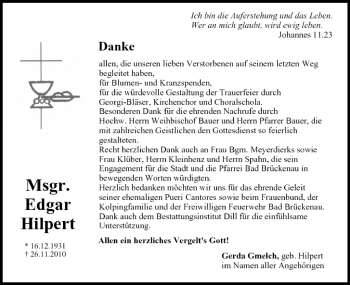 Anzeige von Edgar Hilpert von MGO