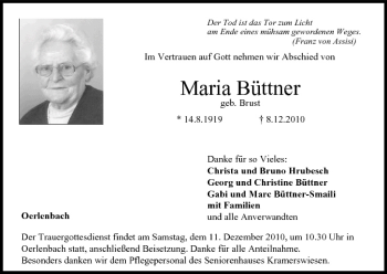 Anzeige von Maria Büttner von MGO