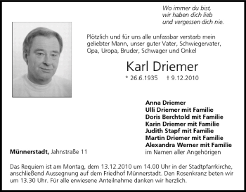 Anzeige von Karl Driemer von MGO