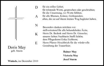 Anzeige von Doris May von MGO