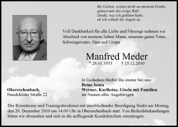 Anzeige von Manfred Meder von MGO