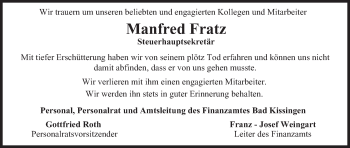 Anzeige von Manfred Fratz von MGO