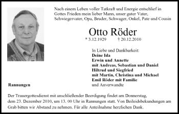 Anzeige von Otto Röder von MGO