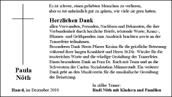 Anzeige von Paula Nöth von MGO