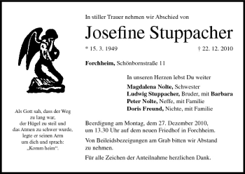 Anzeige von Josefine Stuppacher von MGO