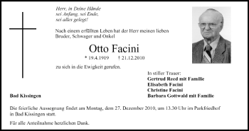 Anzeige von Otto Facini von MGO