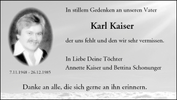 Anzeige von Karl Kaiser von MGO