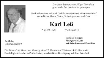 Anzeige von Karl Leß von MGO