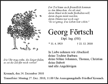 Anzeige von Georg Förtsch von MGO