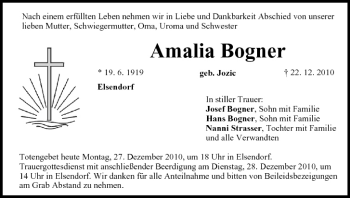 Anzeige von Amalia Bogner von MGO