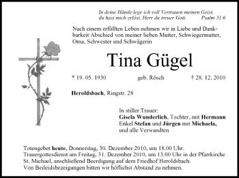 Anzeige von Tina Gügel von MGO