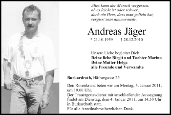 Anzeige von Andreas Jäger von MGO