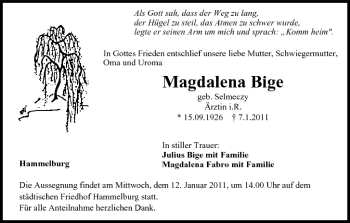 Anzeige von Magdalena Bige von MGO
