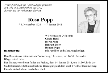 Anzeige von Rosa Popp von MGO
