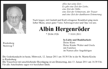 Anzeige von Albin Hergenröder von MGO