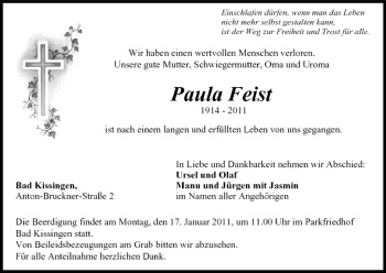 Anzeige von Paula Feist von MGO