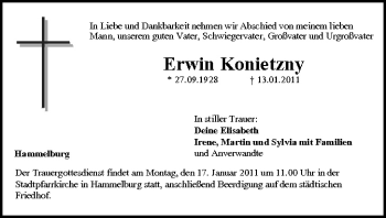 Anzeige von Erwin Konietzny von MGO