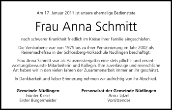 Anzeige von Anna Schmitt von MGO