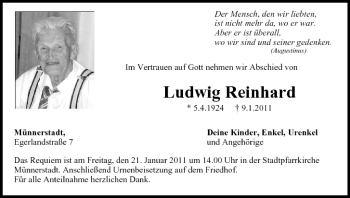 Anzeige von Ludwig Reinhard von MGO