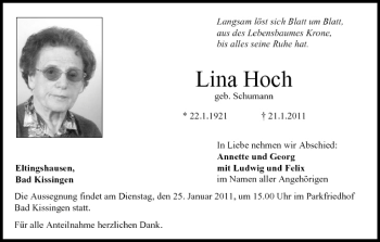 Anzeige von Lina Hoch von MGO