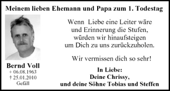 Anzeige von Bernd Voll von MGO