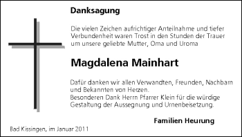 Anzeige von Magdalena Mainhart von MGO